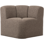 Mojo eetbankje hoek met rugleuning bouclé bruin melange