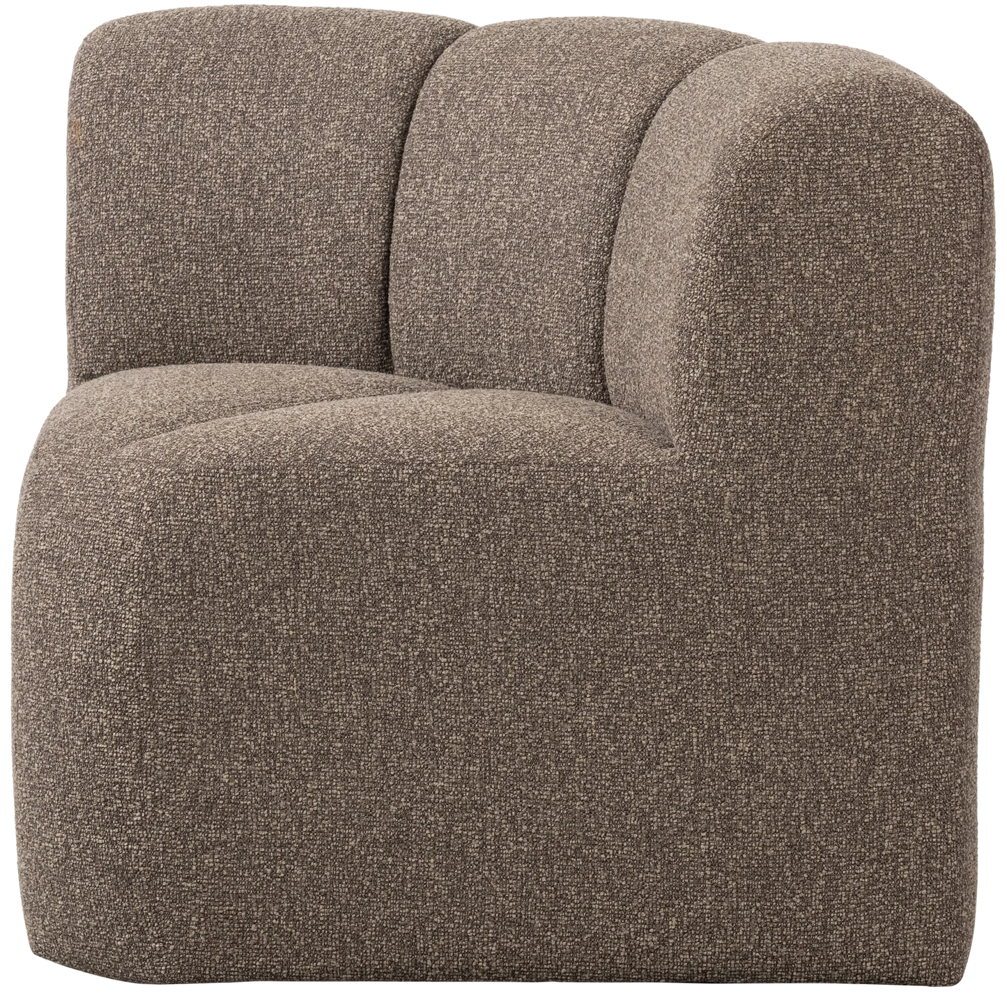 Mojo eetbankje hoek met rugleuning bouclé bruin melange