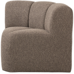 Mojo eetbankje hoek met rugleuning bouclé bruin melange