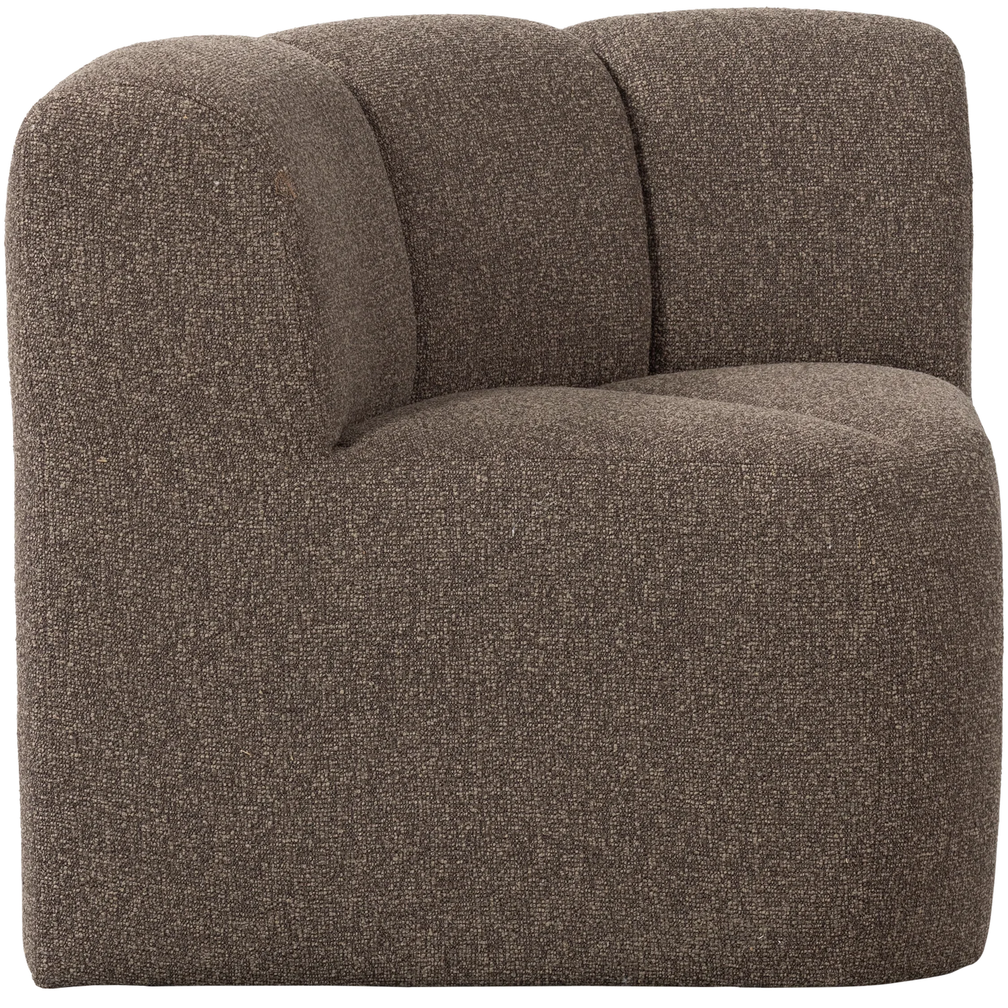 Mojo eetbankje hoek met rugleuning bouclé bruin melange