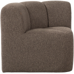 Mojo eetbankje hoek met rugleuning bouclé bruin melange
