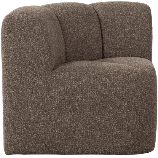 Mojo eetbankje hoek met rugleuning bouclé bruin melange