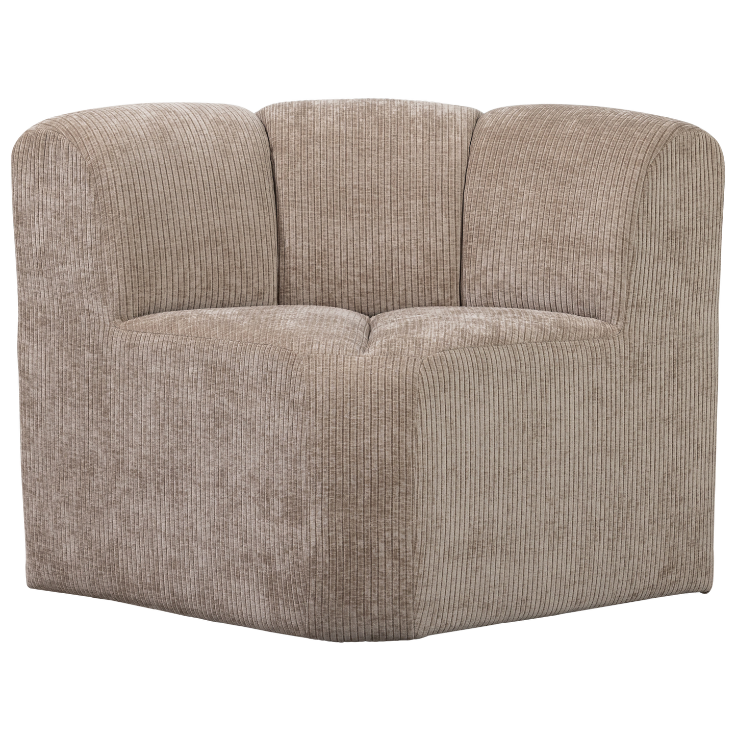 Mojo eetbankje hoek met rugleuning ribstof donkerzand