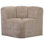 Mojo eetbankje hoek met rugleuning ribstof donkerzand