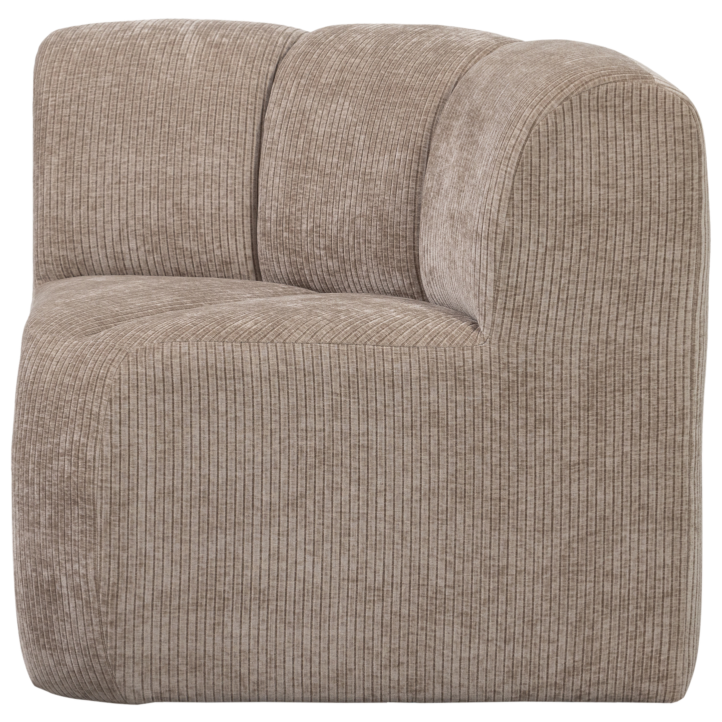 Mojo eetbankje hoek met rugleuning ribstof donkerzand