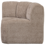 Mojo eetbankje hoek met rugleuning ribstof donkerzand