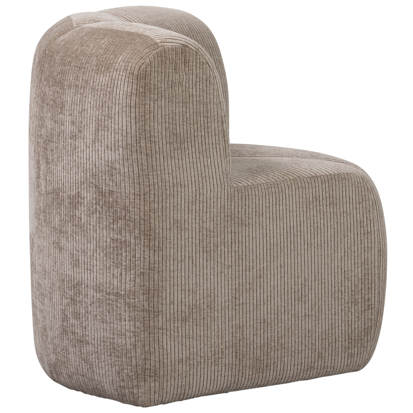 Mojo eetbankje hoek met rugleuning ribstof donkerzand