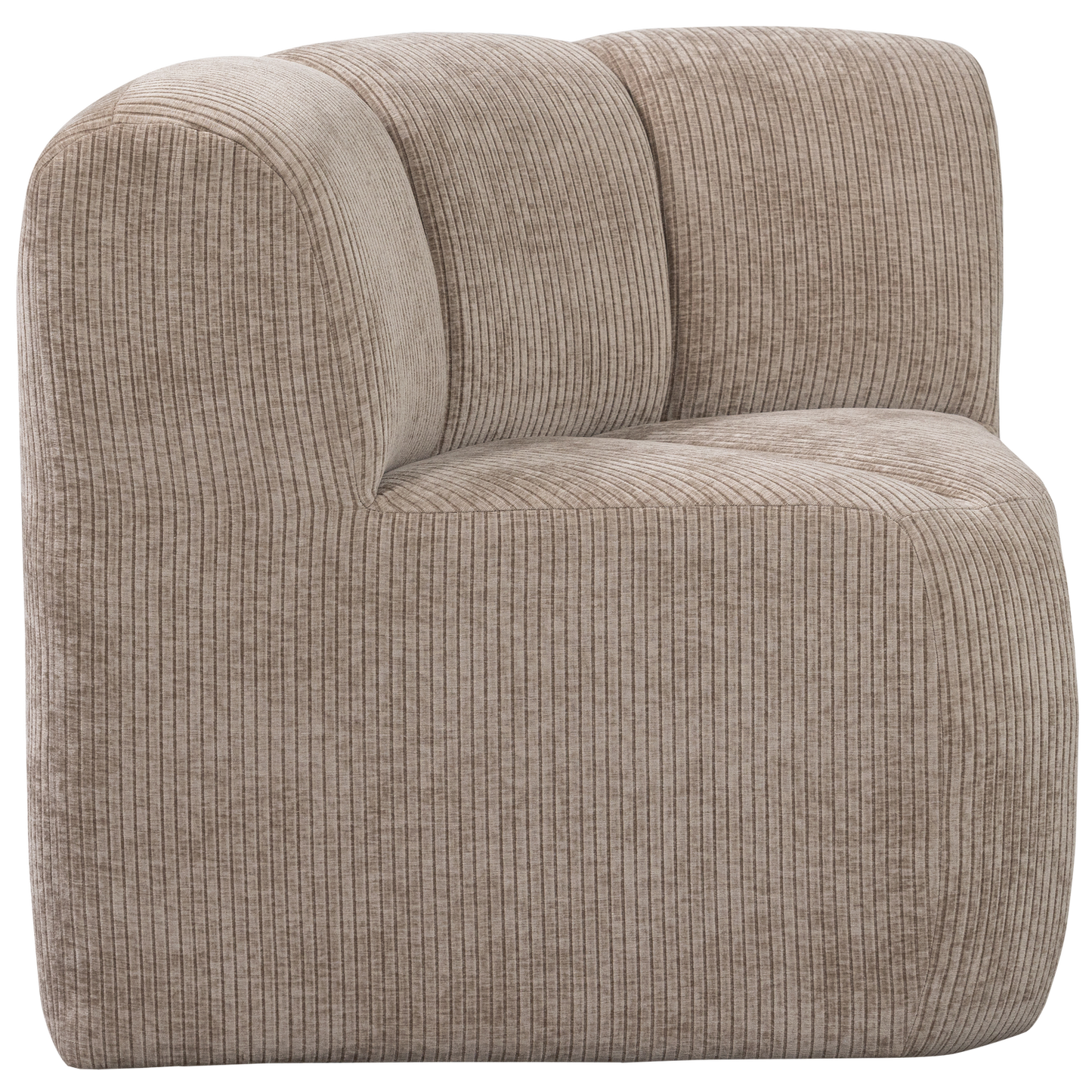 Mojo eetbankje hoek met rugleuning ribstof donkerzand