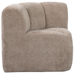 Mojo eetbankje hoek met rugleuning ribstof donkerzand