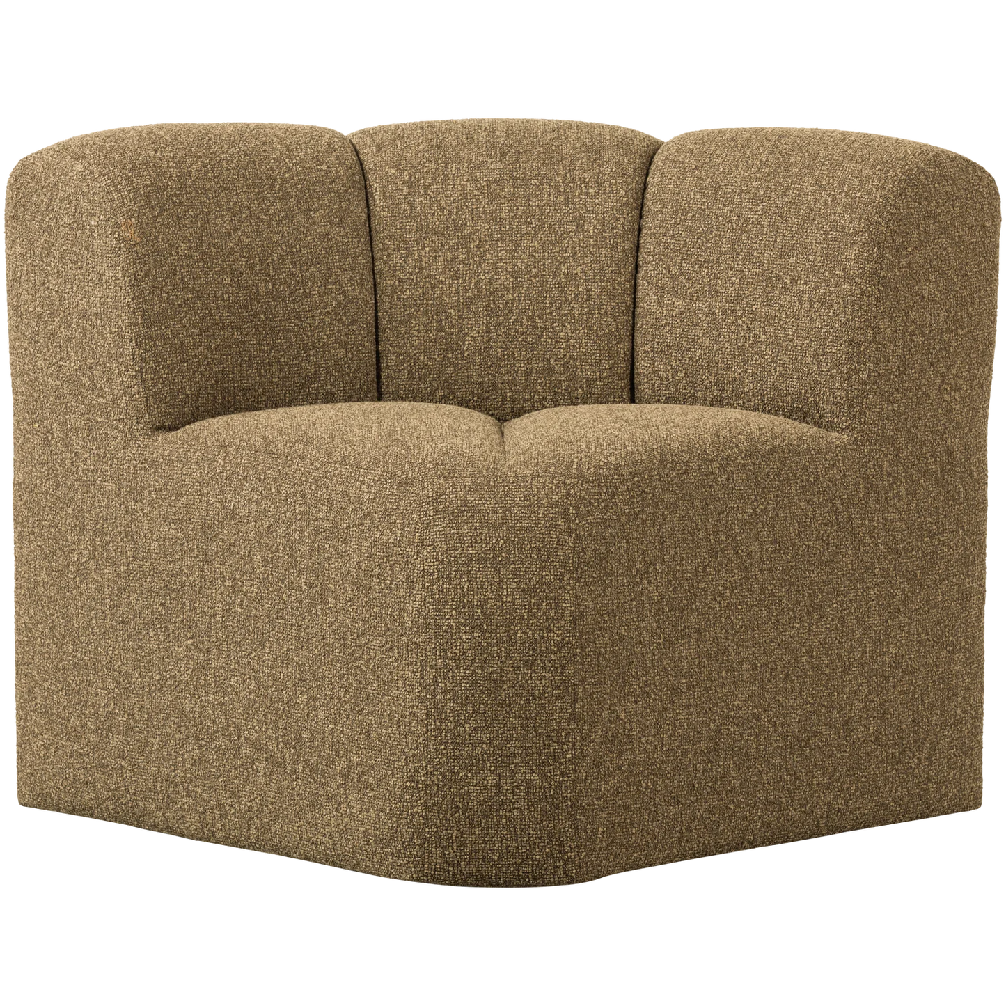 Mojo eetbankje hoek met rugleuning bouclé geel/bruin melange