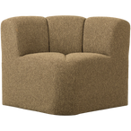 Mojo eetbankje hoek met rugleuning bouclé geel/bruin melange