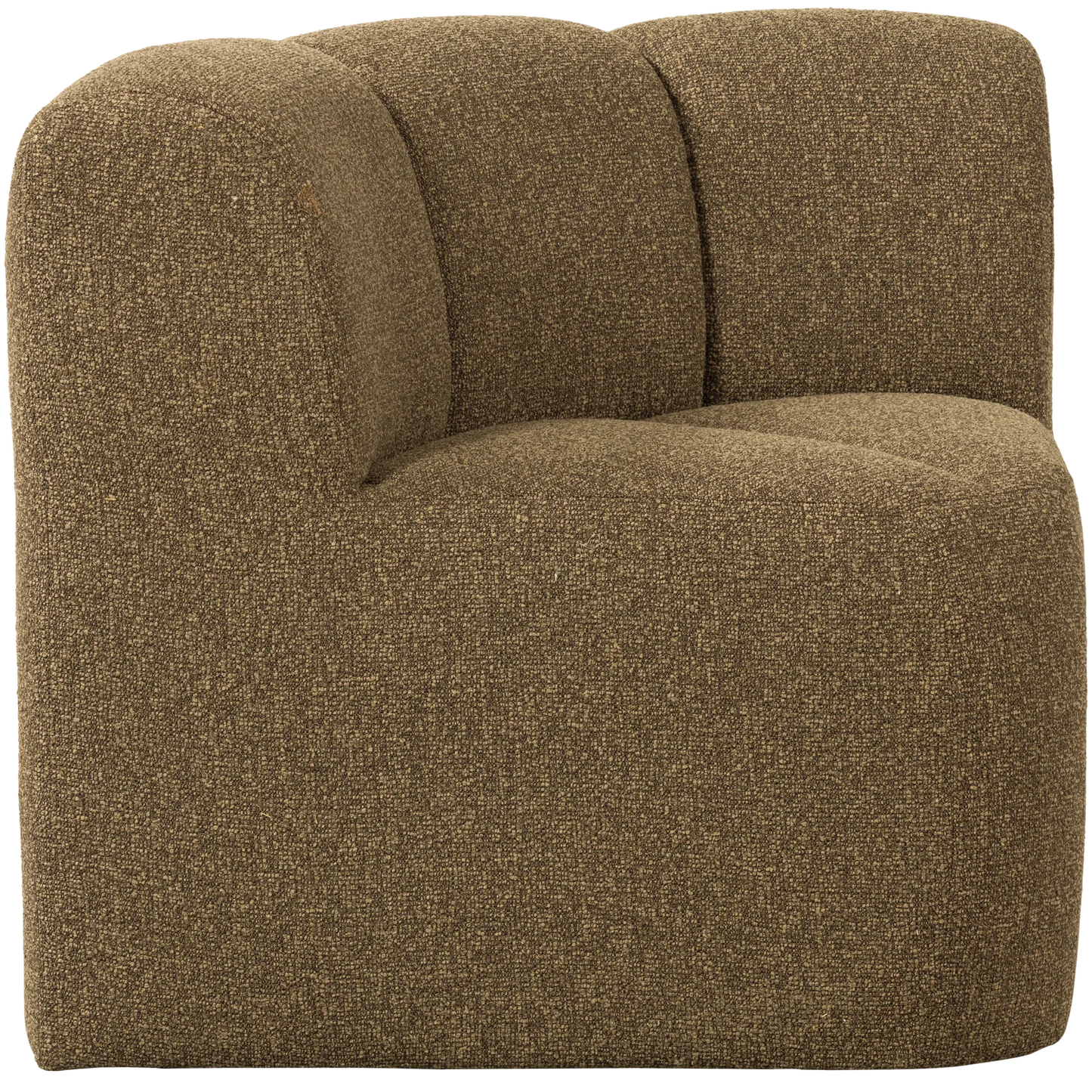 Mojo eetbankje hoek met rugleuning bouclé geel/bruin melange