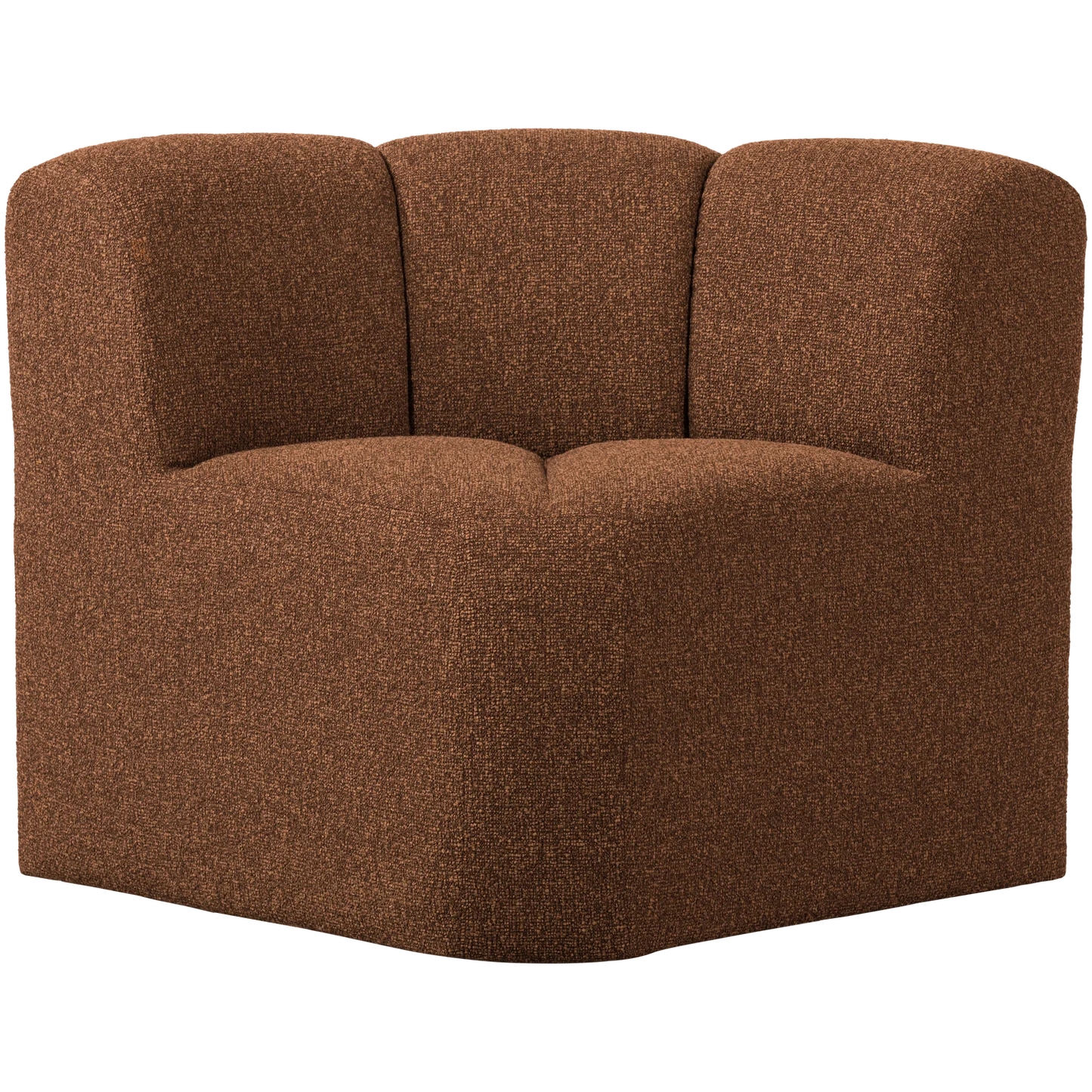 Mojo eetbankje hoek met rugleuning bouclé roestbruin melange