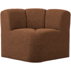 Mojo eetbankje hoek met rugleuning bouclé roestbruin melange
