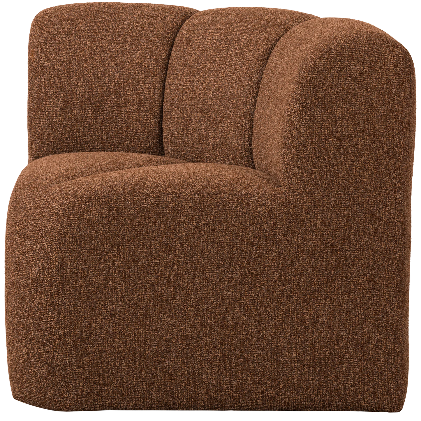 Mojo eetbankje hoek met rugleuning bouclé roestbruin melange