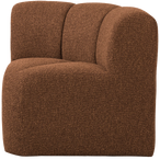 Mojo eetbankje hoek met rugleuning bouclé roestbruin melange