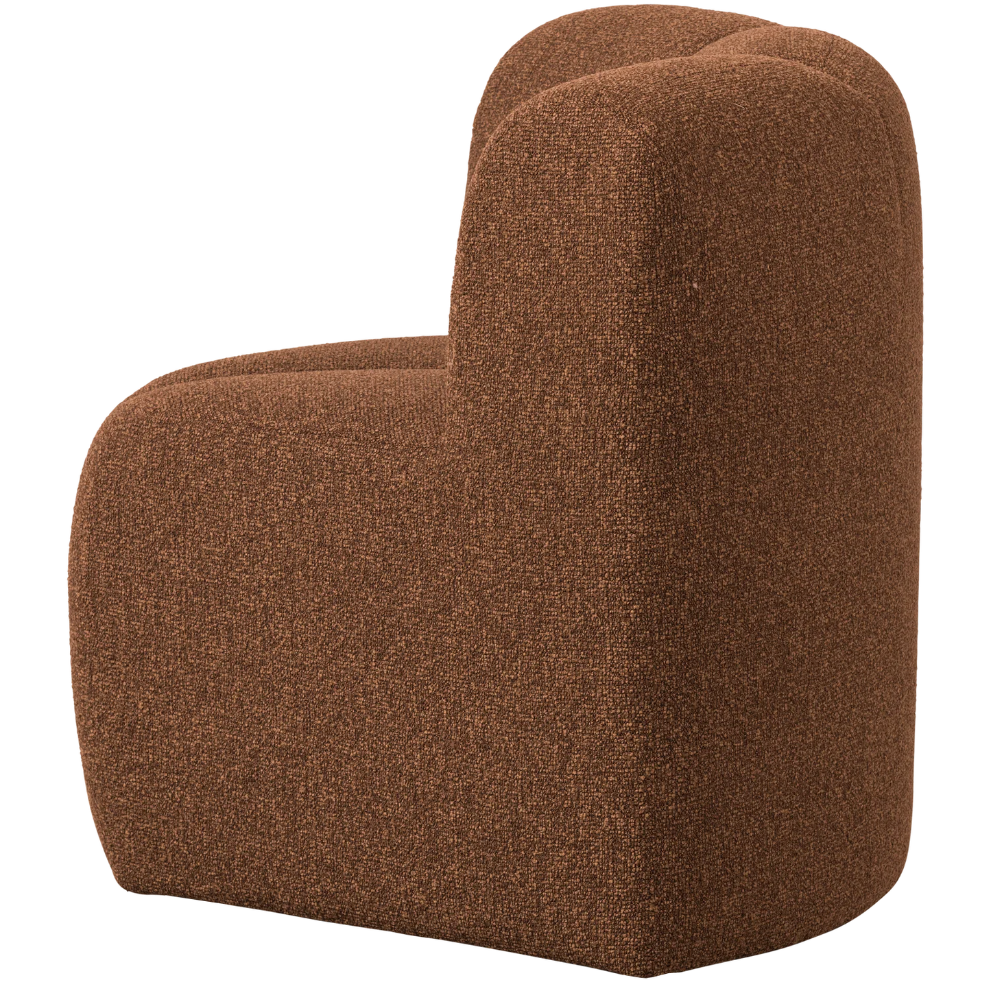 Mojo eetbankje hoek met rugleuning bouclé roestbruin melange