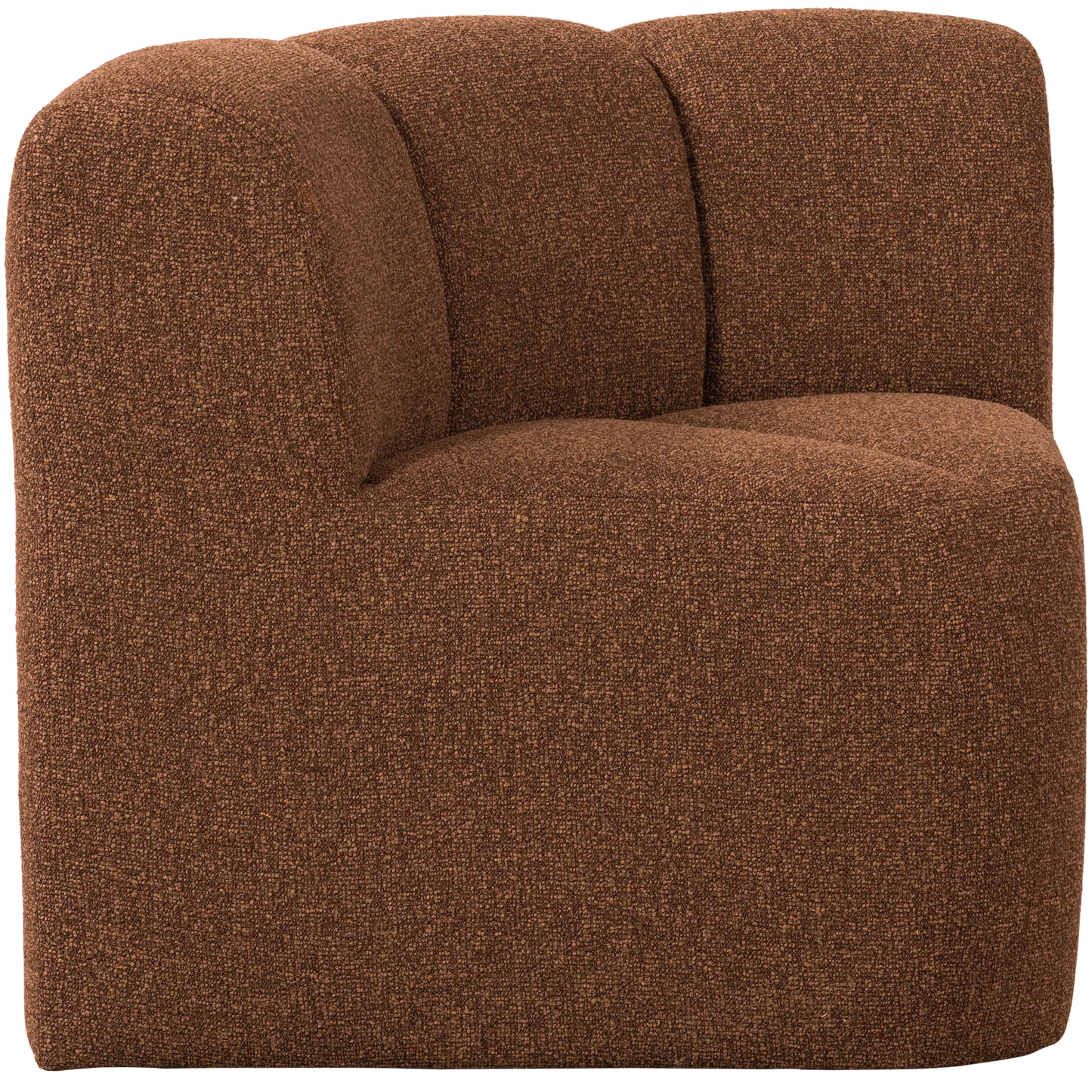 Mojo eetbankje hoek met rugleuning bouclé roestbruin melange