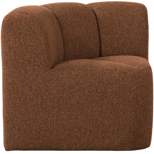 Mojo eetbankje hoek met rugleuning bouclé roestbruin melange
