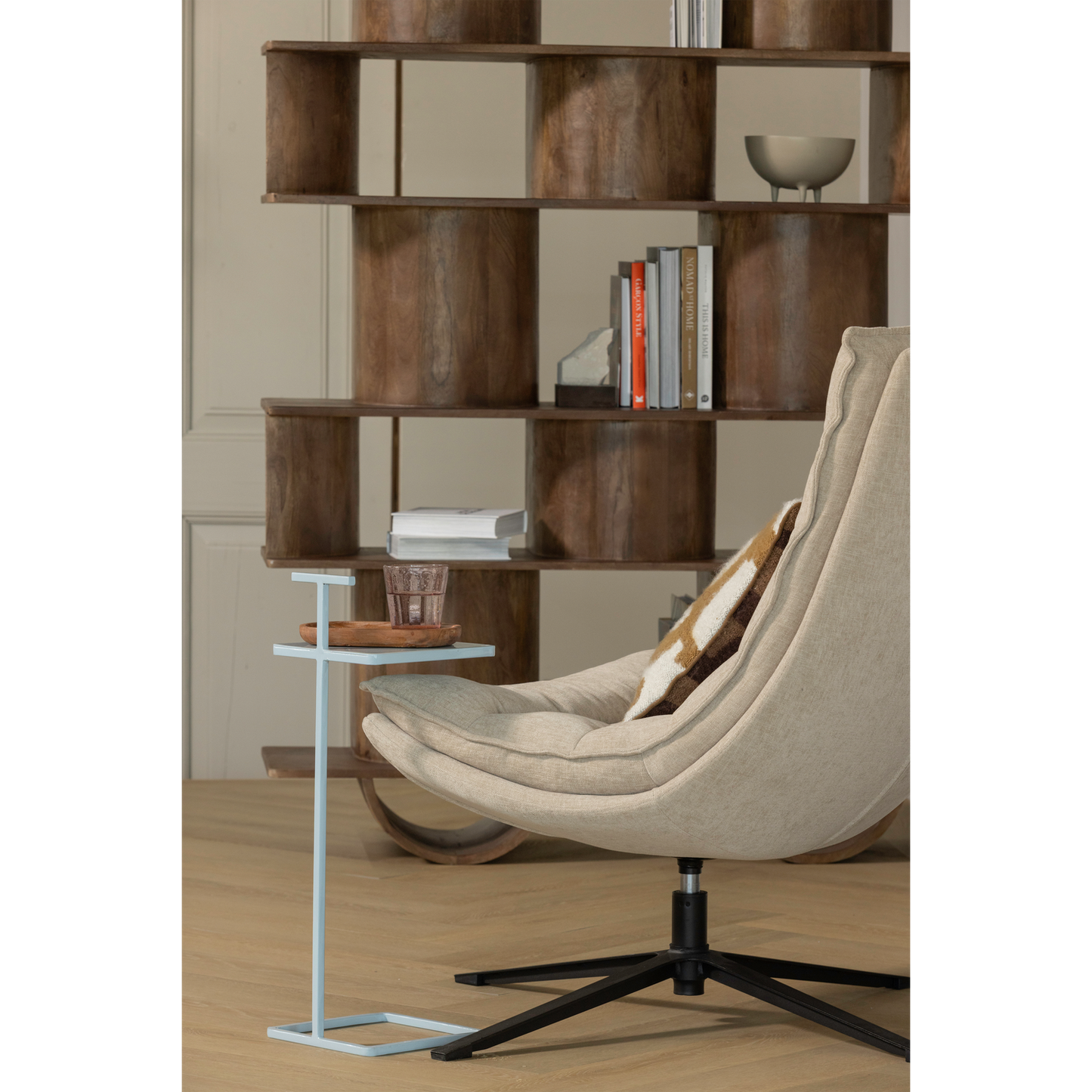 Toste bijzettafel metaal lichtblauw