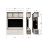 Meggy tv opbergkast 160 cm grenen dust [fsc]