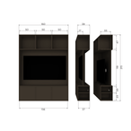 Meggy tv opbergkast 160 cm grenen middenbruin [fsc]