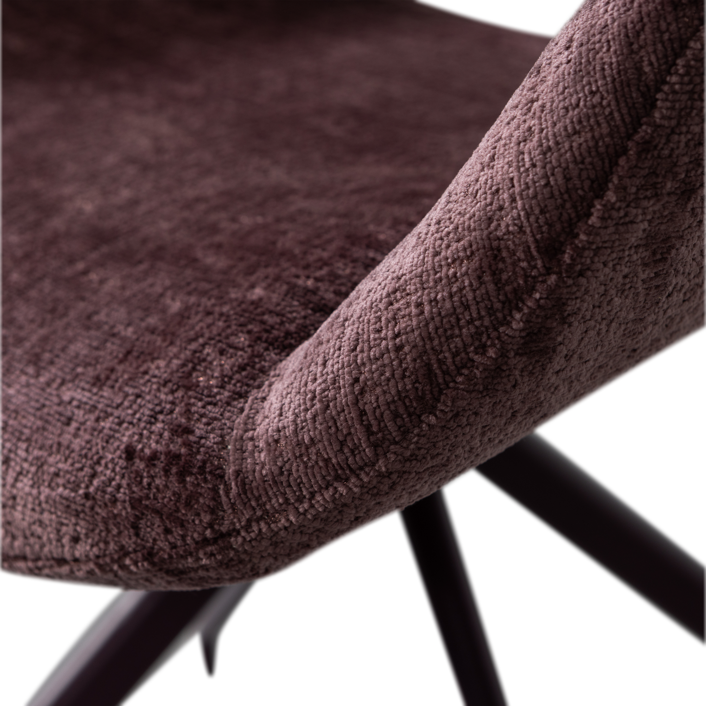 Eliva eetkamerstoel structure velvet paars - set van 2