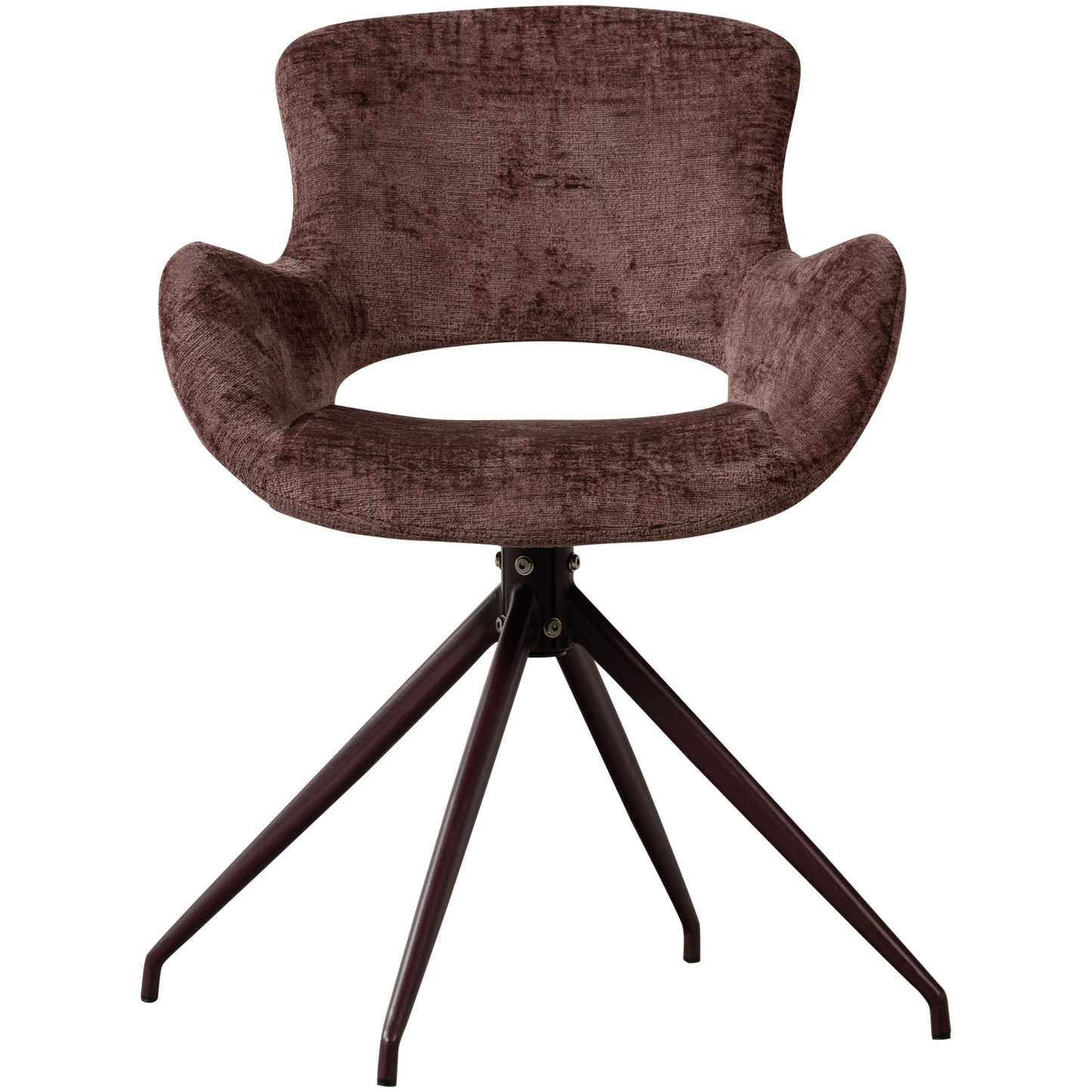 Eliva eetkamerstoel structure velvet paars - set van 2