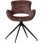 Eliva eetkamerstoel structure velvet paars - set van 2