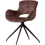 Eliva eetkamerstoel structure velvet paars - set van 2