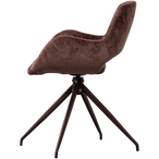 Eliva eetkamerstoel structure velvet paars - set van 2