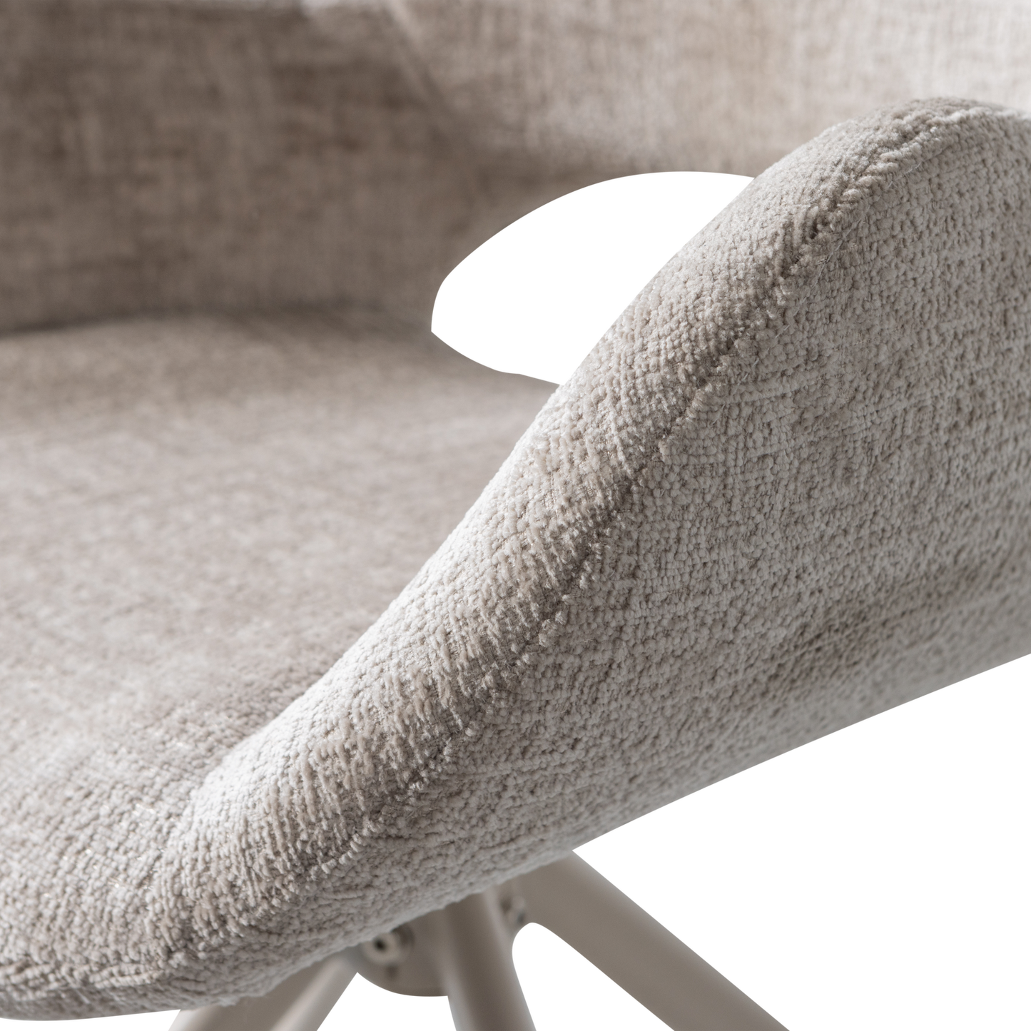 Eliva eetkamerstoel structure velvet zand - set van 2