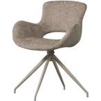 Eliva eetkamerstoel structure velvet zand - set van 2