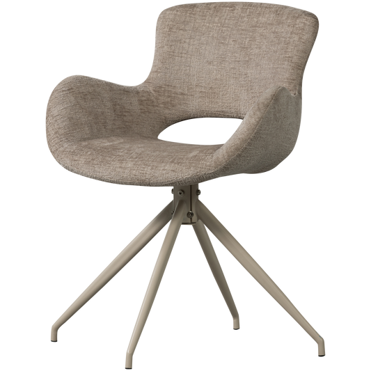 Eliva eetkamerstoel structure velvet zand - set van 2