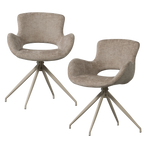 Eliva eetkamerstoel structure velvet zand - set van 2