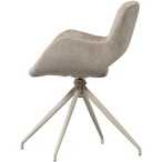 Eliva eetkamerstoel structure velvet zand - set van 2