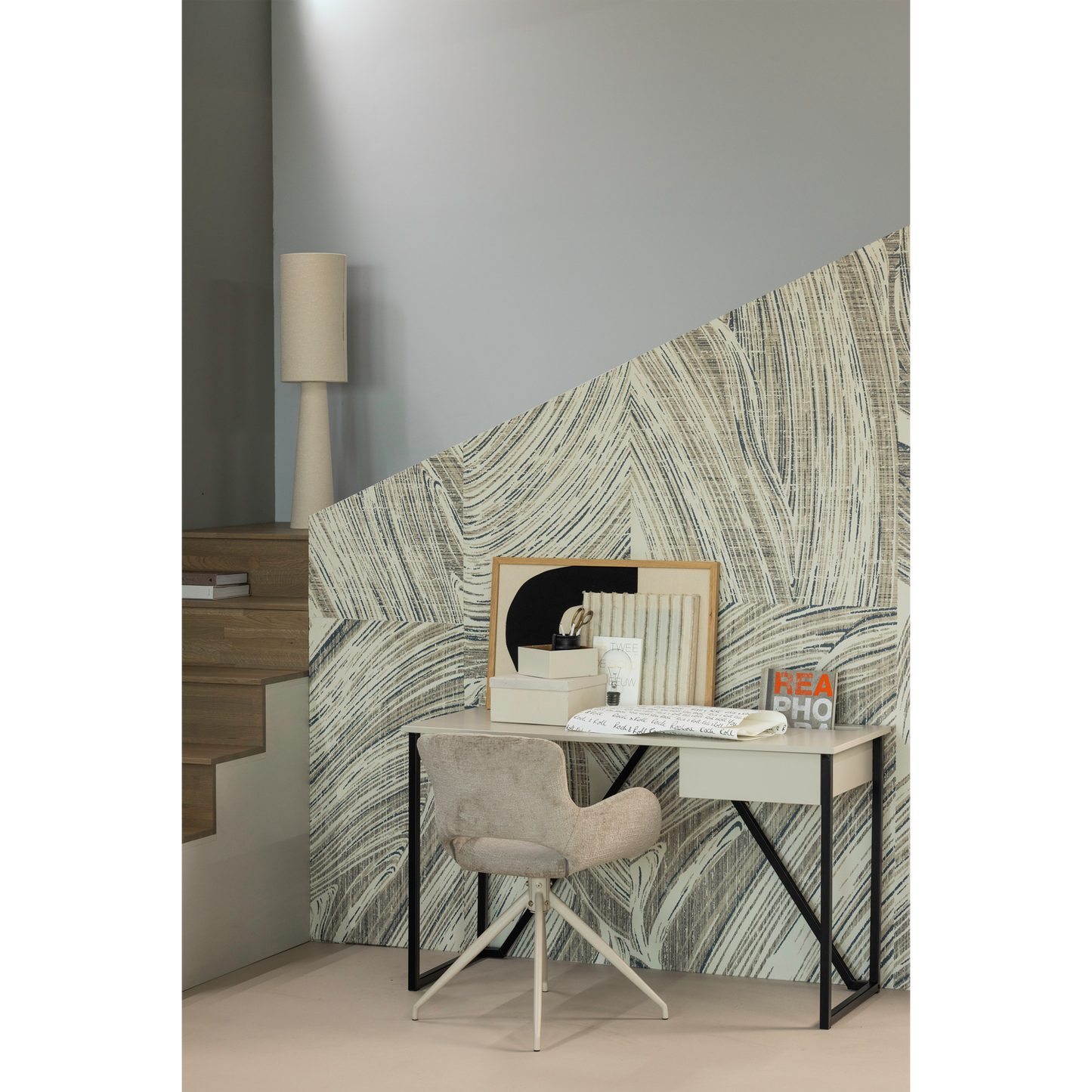 Eliva eetkamerstoel structure velvet zand - set van 2