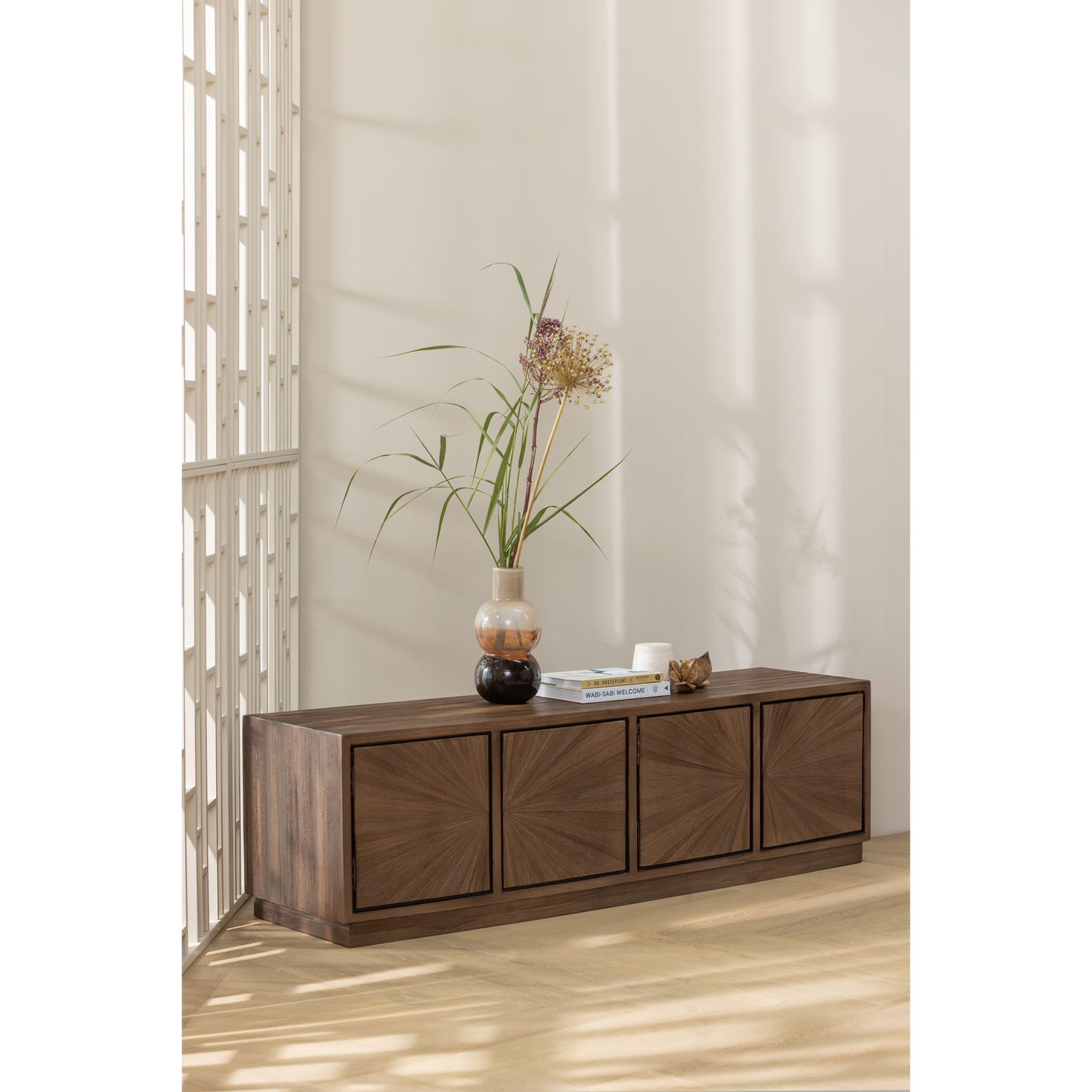 Sun tv meubel recycled teak bruin