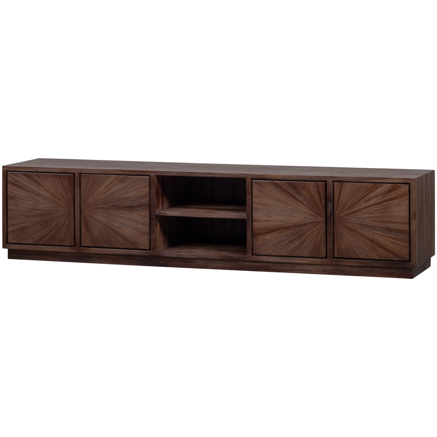 Sun tv meubel met open vak recycled teak bruin