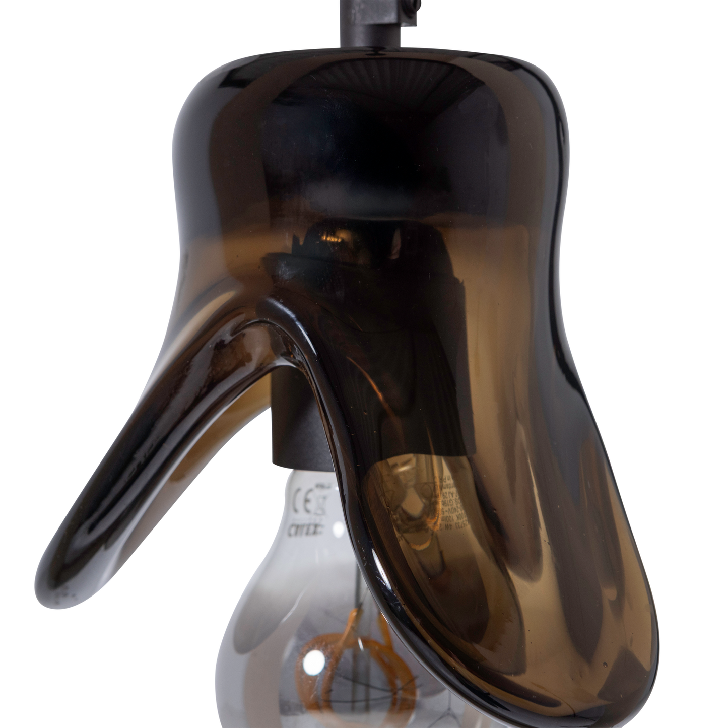 Elle hanglamp klein glas bruin