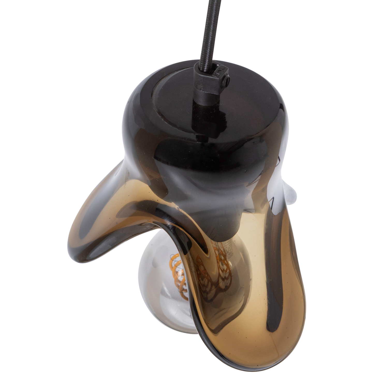 Elle hanglamp klein glas bruin