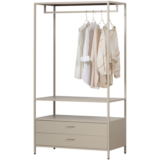 Ferris open kledingkast 100 cm metaal zand