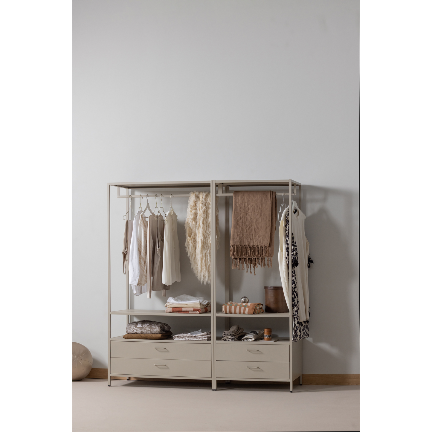 Ferris open kledingkast 100 cm metaal zand