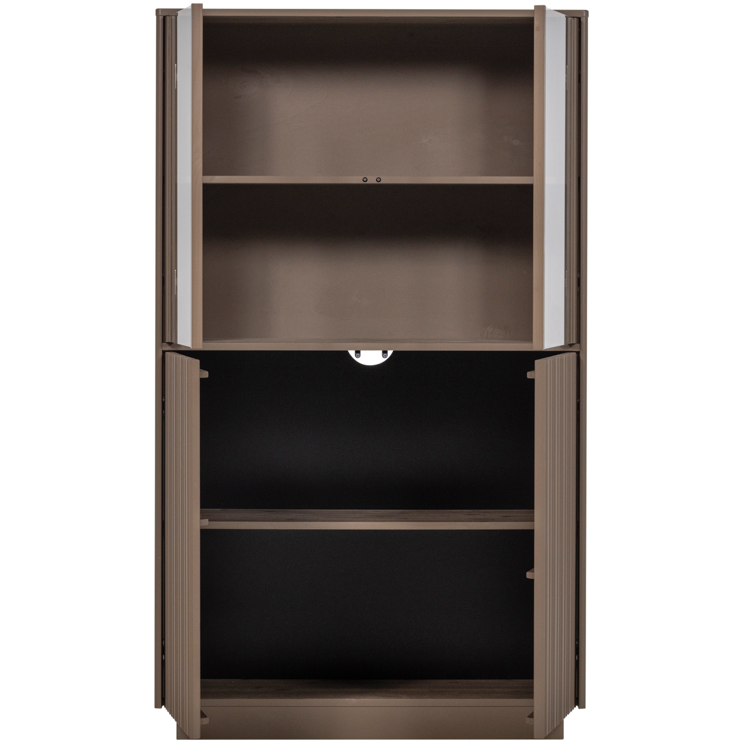 Nova lage vitrinekast grenen truffel bruin [fsc]