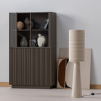 Loft vloerlamp metaal/boucle naturel met strepen 130xo30 cm