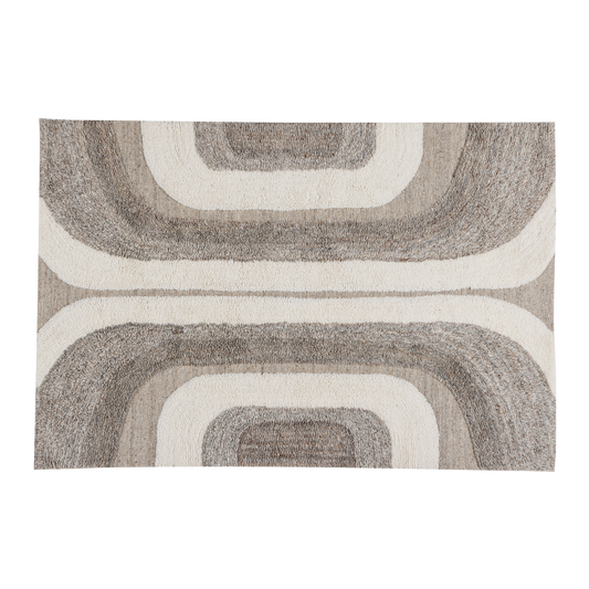 Moro vloerkleed wol/katoen grijswit 170x240 cm