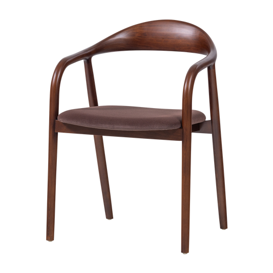 Bran eetkamerstoel beukenhout velvet bruin [fsc]