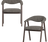 Avar japandi eetkamerstoel armleuning grijs [fsc]