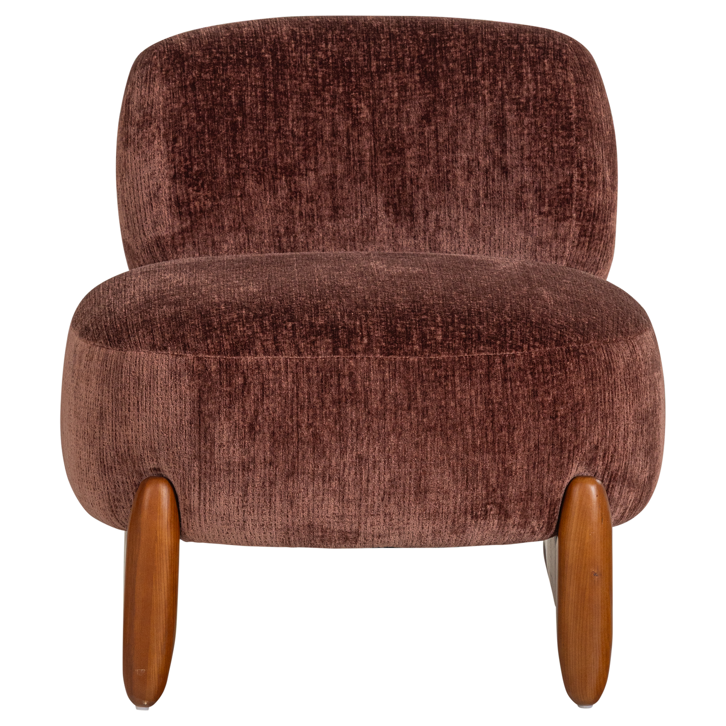 Runi fauteuil hout/velvet paars/bruin [fsc]