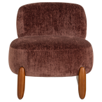 Runi fauteuil hout/velvet paars/bruin [fsc]